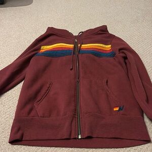 Aviator nation maroon hoodie sweatshirt size small